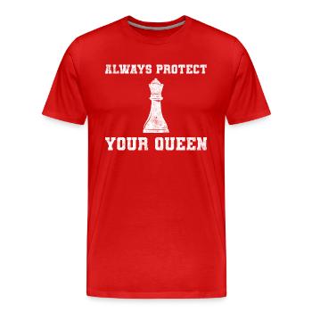 Always Protect Your Queen Schachmeister - Männer Premium Bio T-Shirt - Rot - Vorne - Damien (186cm)
