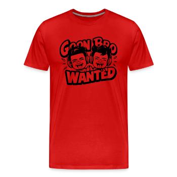 Goon Bro Gesucht - Goon Bro Wanted - Men's Premium Organic T-Shirt - red - Front - Damien (186cm)