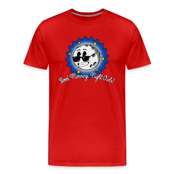 Night Owls Nightlife Rubber Hose Retro Moon - Men's Premium Organic T-Shirt - red - Front - Damien (186cm)