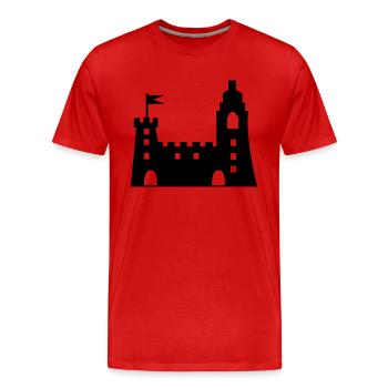 château - T-shirt bio Premium Homme - rouge - Devant - Damien (186cm)
