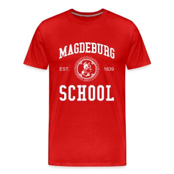 École de Magdebourg Université Universität Hochschule - T-shirt bio Premium Homme - rouge - Devant - Damien (186cm)