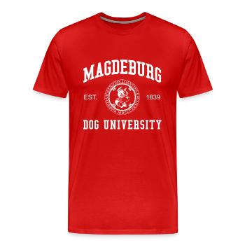Magdeburg Dog University University College - Men's Premium Organic T-Shirt - red - Front - Damien (186cm)