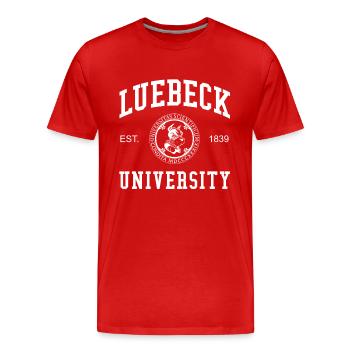 Lübeck University Universität Hochschule Uni - Männer Premium Bio T-Shirt - Rot - Vorne - Damien (186cm)