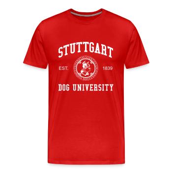 Stuttgart Dog University University College - Men's Premium Organic T-Shirt - red - Front - Damien (186cm)