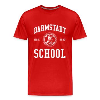 Darmstadt School Universität Hochschule University - Men's Premium Organic T-Shirt - red - Front - Damien (186cm)
