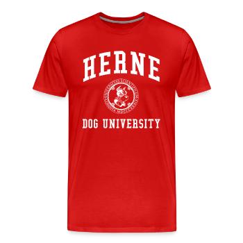 Herne Dog University Universität Hochschule Uni - Men's Premium Organic T-Shirt - red - Front - Damien (186cm)
