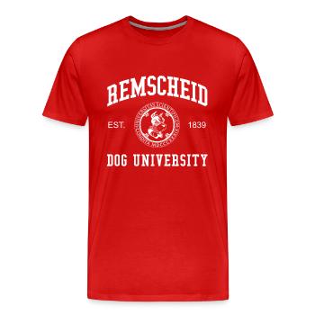 Remscheid Dog University University College - Men's Premium Organic T-Shirt - red - Front - Damien (186cm)