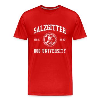 Salzgitter Dog University University College - Men's Premium Organic T-Shirt - red - Front - Damien (186cm)