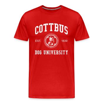Université canine de Cottbus Universität Hochschule Uni - T-shirt bio Premium Homme - rouge - Devant - Damien (186cm)