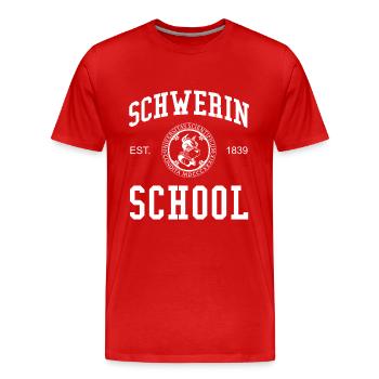 Schwerin School Universität Schule Uni University - Men's Premium Organic T-Shirt - red - Front - Damien (186cm)