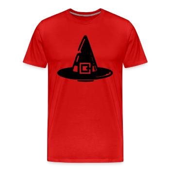 Chapeau sorcière - T-shirt bio Premium Homme - rouge - Devant - Damien (186cm)