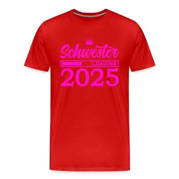 Sister 2025 Chargement - T-shirt bio Premium Homme - rouge - Devant - Damien (186cm)