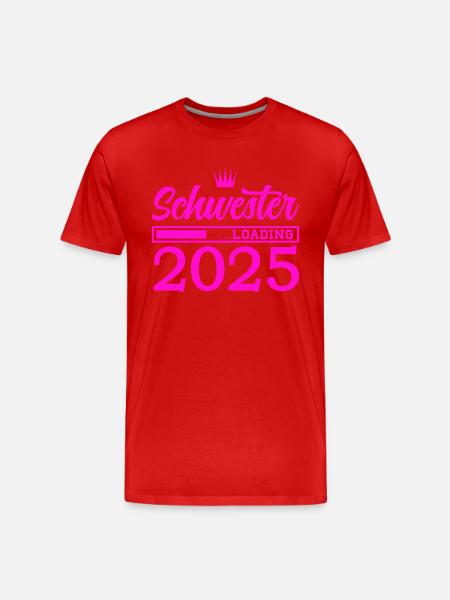schwester 2025 loading - Männer Premium Bio T-Shirt - Rot