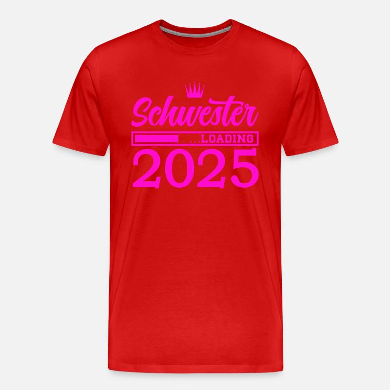 schwester 2025 loading - Männer Premium Bio T-Shirt - Rot