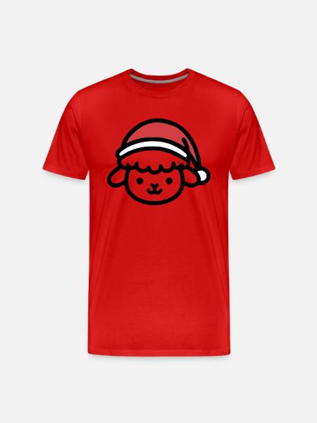 Christmas Cute Sheep - Men's Premium Organic T-Shirt - red