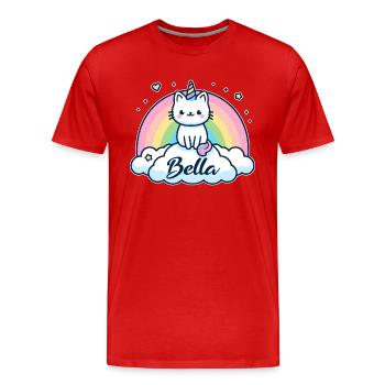 Bella Name Vorname Einhornkatze - Männer Premium Bio T-Shirt - Rot - Vorne - Damien (186cm)