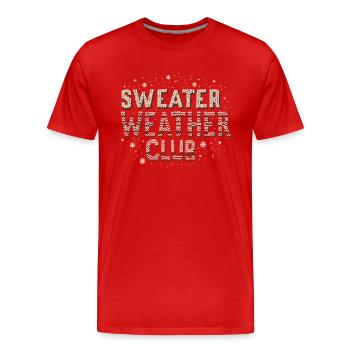 MÉTÉO DES PULLS - T-shirt bio Premium Homme - rouge - Devant - Damien (186cm)