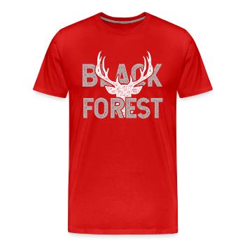 Forêt-Noire pour les chemises noires - T-shirt bio Premium Homme - rouge - Devant - Damien (186cm)