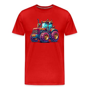 Tracteur - T-shirt bio Premium Homme - rouge - Devant - Damien (186cm)