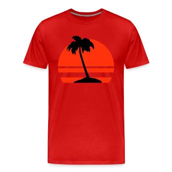 Île Palm - T-shirt bio Premium Homme - rouge - Devant - Damien (186cm)