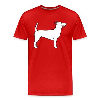 Dear dog sticks out his tongue happily - Men's Premium Organic T-Shirt - red - Front - Damien (186cm)