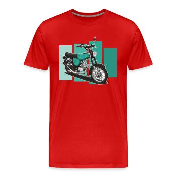 S51 (turquoise) // Illustration - T-shirt bio Premium Homme - rouge - Devant - Damien (186cm)