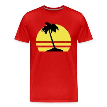 Île Palm - T-shirt bio Premium Homme - rouge - Devant - Damien (186cm)