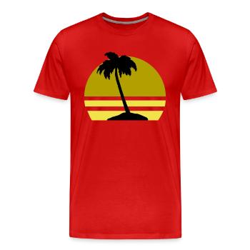 Île Palm - T-shirt bio Premium Homme - rouge - Devant - Damien (186cm)