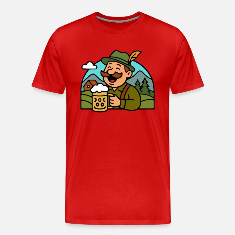 Deutscher German Bavarian Bayer Bier - Männer Premium Bio T-Shirt - Rot