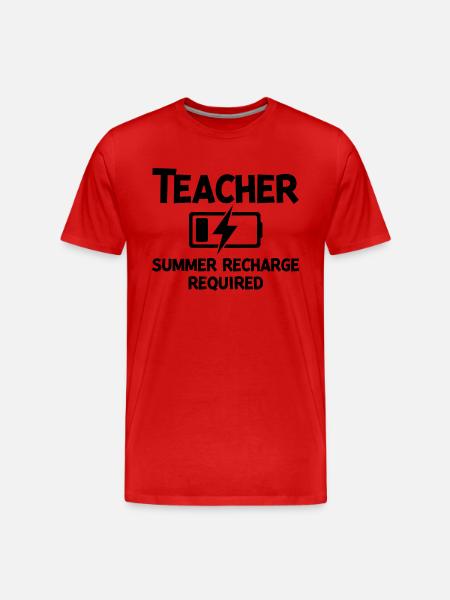 Teacher Summer Recharge Required - Men's Premium Organic T-Shirt - red