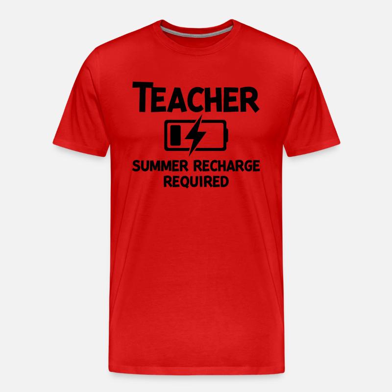 Teacher Summer Recharge Required - Men's Premium Organic T-Shirt - red