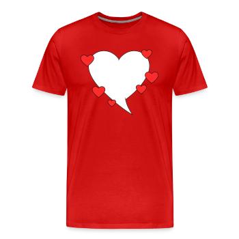 Bulle de dialogue avec des cœurs - T-shirt bio Premium Homme - rouge - Devant - Damien (186cm)