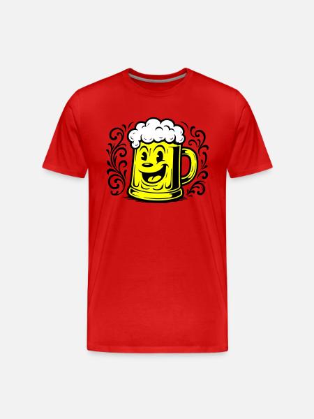 Beer Funny Comic - Men's Premium Organic T-Shirt - red
