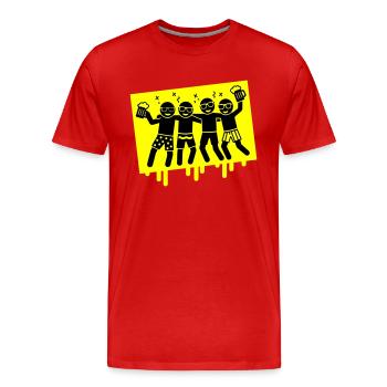 Party Vacation Beach Booze - Men's Premium Organic T-Shirt - red - Front - Damien (186cm)