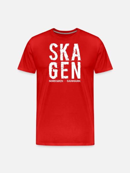 Skagen, Danmark, Vesterhavet, Ostee, Nordjylland - Herre Premium T-shirt økologisk - rød