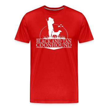 BLACK AND TAN COONHOUND Jagdhunderasse Wilsigns - Männer Premium Bio T-Shirt - Rot - Vorne - Damien (186cm)