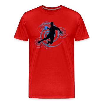Handball-Design (Wirbel) 01 - Männer Premium Bio T-Shirt - Rot - Vorne - Damien (186cm)
