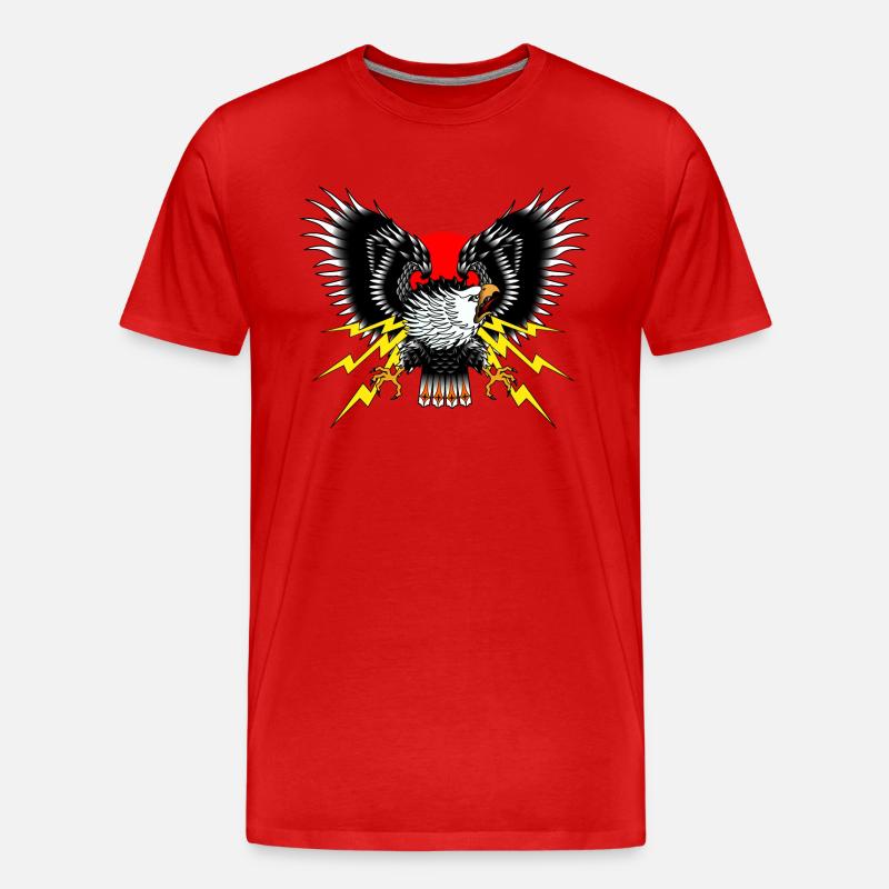 Adler Old School - Männer Premium Bio T-Shirt - Rot