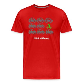 Fahrradfahren - Männer Premium Bio T-Shirt - Rot - Vorne - Damien (186cm)