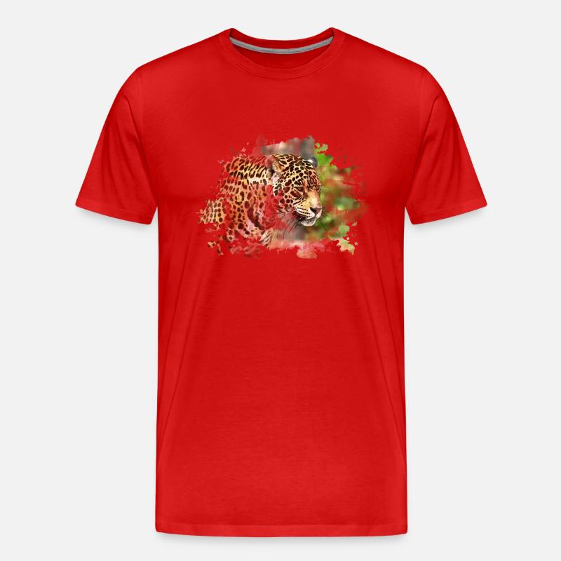 Leopard - Männer Premium Bio T-Shirt - Rot