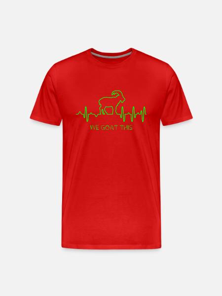 Herzschlag Ziege - Männer Premium Bio T-Shirt - Rot