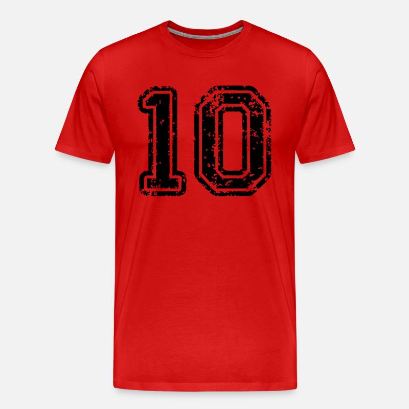10 - Nummer - Männer Premium Bio T-Shirt - Rot