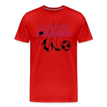 Im nächsten Leben werde ich Spielerfrau - Männer Premium Bio T-Shirt - Rot - Vorne - Damien (186cm)