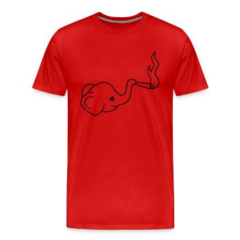 elephant head kiffen joint stoned weed ca - Men's Premium Organic T-Shirt - red - Front - Damien (186cm)