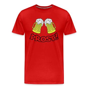 prost - Männer Premium Bio T-Shirt - Rot - Vorne - Damien (186cm)