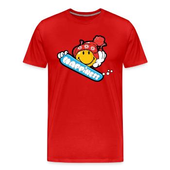 Smiley Snowboarding - T-shirt bio Premium Homme - rouge - Devant - Damien (186cm)