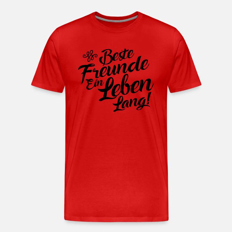 beste freunde ein leben - Männer Premium Bio T-Shirt - Rot