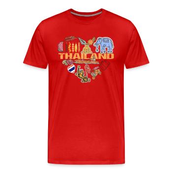 Ich Liebe Thailand Auswandern & Urlaub - Männer Premium Bio T-Shirt - Rot - Vorne - Damien (186cm)