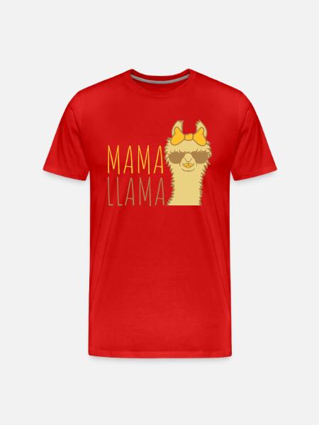 Mrs Mama Llama sunglasses - Men's Premium Organic T-Shirt - red