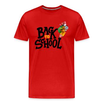 Back To School / Rentrée des Classes - T-shirt bio Premium Homme - rouge - Devant - Damien (186cm)